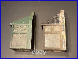 VTG Antique Porch Light Pair Lamp Arts & Crafts Mission Gothic 2 Lights