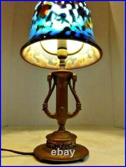 VTG Art Deco 2-Stork Working Table Lamp Base Bronzed Updated Electric 1900-1940