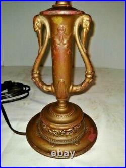 VTG Art Deco 2-Stork Working Table Lamp Base Bronzed Updated Electric 1900-1940