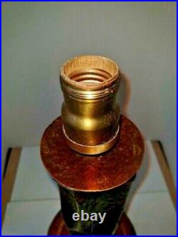VTG Art Deco Arts & Craft Mission Massive Hand-Formed Hammered Copper Lamp