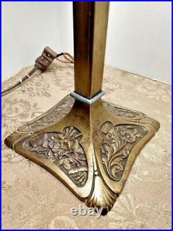 VTG Art Deco Nouveau Arts & Craft Flowing Floral Lamp 1900-1940 Shade Optional