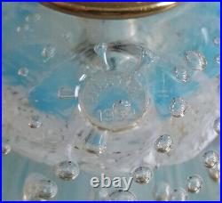 VTG Art Glass St Clair Prestige Blue Seafoam Wave Bullicante Lamp w Finial 1995
