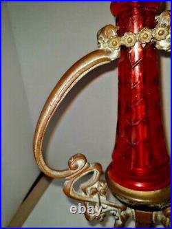 VTG Art Nouveau Deco Arts & Craft 3-Bronze Dragon Serpent Feet Lamp 1900-1940