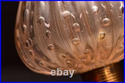 VTG Barovier & Toso Table Lamp Venetian Controlled Bubble MURANO ART GLASS Light