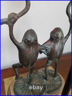 VTG Bronze Frederick Cooper Chicago Frogs Table Lamp. Very Rare