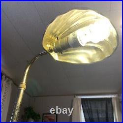 VTG. CLAM SHELL Adjustable FLOOR LAMP Art Deco MCM Hollywood Regency