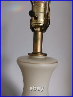 VTG Hollywood Regency Gold Sparkle Imperial Flowers art Genie frosted Glass Lamp