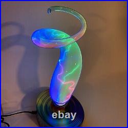 VTG Lumisource Electra Plasma Lamp Multicolor Art Glass Twisted Swirl Light RARE