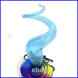 VTG Lumisource Electra Plasma Lamp Multicolor Art Glass Twisted Swirl Light RARE