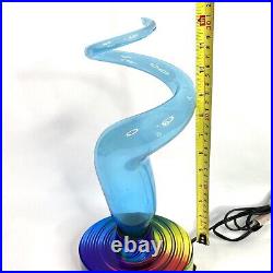 VTG Lumisource Electra Plasma Lamp Multicolor Art Glass Twisted Swirl Light RARE