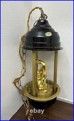 VTG Mineral Oil Rain Drip Hanging Swag Lamp Jaguar Cougar Light 17