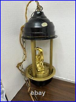 VTG Mineral Oil Rain Drip Hanging Swag Lamp Jaguar Cougar Light 17