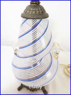 VTG Murano DINO MARTENS for AURELIANO TOSO Art Glass TABLE LAMP Latticino MCM