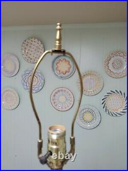 VTG Stiffel Lamp Table Top Brass/glass Mid Century Hollywood Regency Art deco
