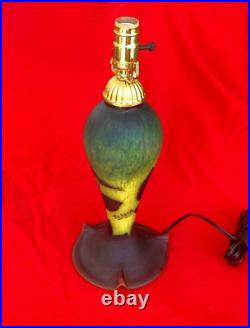 VTG antique Loetz Richard Paris French Art Nouveau Art Glass Table Lamp France