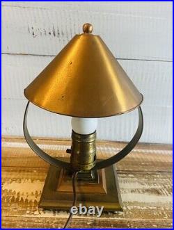 Vintage 1930's Art Deco Conical Copper Shade Table Lamp 8.5 Tested