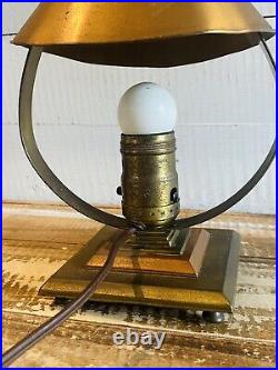 Vintage 1930's Art Deco Conical Copper Shade Table Lamp 8.5 Tested
