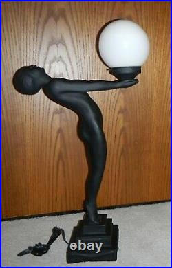 Vintage 1950's Art Deco Frankart Style 29 Nude Resin Woman Lamp-works Well