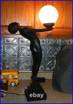 Vintage 1950's Art Deco Frankart Style 29 Nude Resin Woman Lamp-works Well