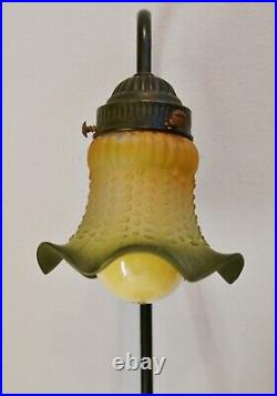 Vintage 1980's Art Nouveau reproduction lamp signed Auguste Moreau