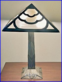 Vintage 22 Art Deco Style Pewter Finished Metal Table Lamp Bloomingdale's