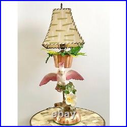 Vintage'40s Copper Lamp with Pink Ceramic Cockatoo, Planter & Custom Shade 26