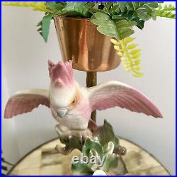 Vintage'40s Copper Lamp with Pink Ceramic Cockatoo, Planter & Custom Shade 26
