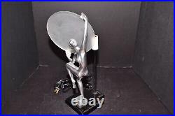 Vintage ART-DECO 1984 NUDE Lady Frankart Style Lamp BY MANN Silver