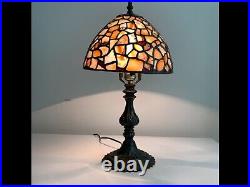 Vintage Agate Hoosin Style Table Lamp Art Nouveau Tiffany