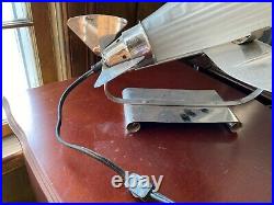 Vintage Airplane Lamp Chrome & Frosted Glass Globe DC3 Lowe's Art Deco Table
