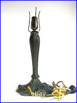 Vintage Antique Art Nouveau Floral Cast Metal Table Lamp No Shade