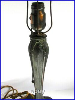 Vintage Antique Art Nouveau Floral Cast Metal Table Lamp No Shade