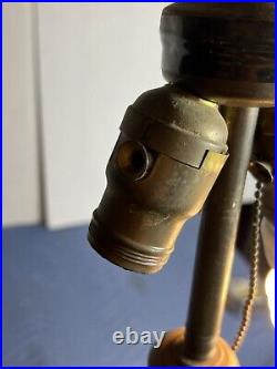 Vintage Antique Floor Lamp Cast Iron Victorian Double Socket Pull Art Deco as is