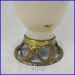 Vintage Antique Glass Aladdin Alacite Milk Glass Art Deco Table Lamp No Wiring