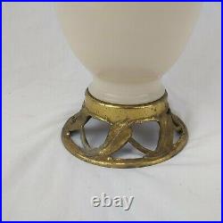 Vintage Antique Glass Aladdin Alacite Milk Glass Art Deco Table Lamp No Wiring