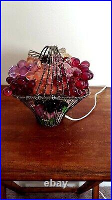 Vintage Art Deco 1920s Czechoslovakian Fruit Basket Table Lamp STUNNING