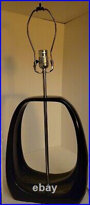 Vintage Art Deco Black Table Lamp Mid Century Modern MCM 2 Heavy Lamps