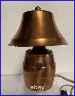 Vintage Art Deco Copper Conical Electric Table Lamp with Copper Shade #4470