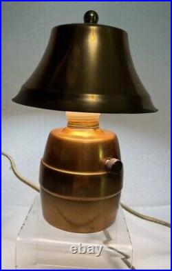 Vintage Art Deco Copper Conical Electric Table Lamp with Copper Shade #4470