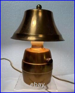 Vintage Art Deco Copper Conical Electric Table Lamp with Copper Shade #4470