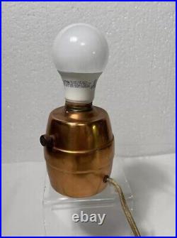 Vintage Art Deco Copper Conical Electric Table Lamp with Copper Shade #4470