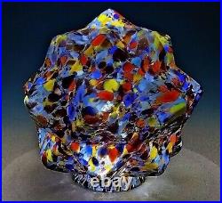 Vintage Art Deco Cubist Geometric Multicolor End of Day Glass Figural Lamp Shade