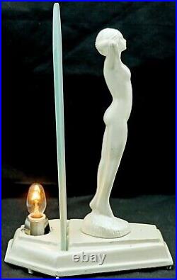 Vintage Art Deco Frankart Era Nude Lady Figurine Accent Lamp