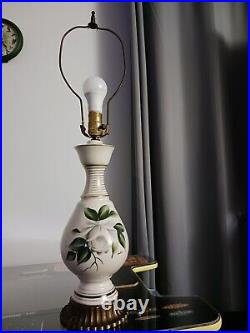 Vintage Art Deco Hand Painted flower Lamp Artist Signed