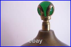 Vintage Art Deco Houze Agate Glass Uranium Reactive Floor Lamp Slag Glass Shade