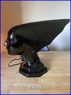 Vintage Art Deco Lamp La Victoire Lamp Black Anthony California