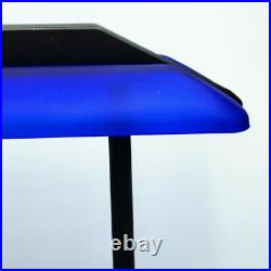 Vintage Art Deco Look Cobalt Blue & Black Bankers Desk Piano Lamp 1980's Tested