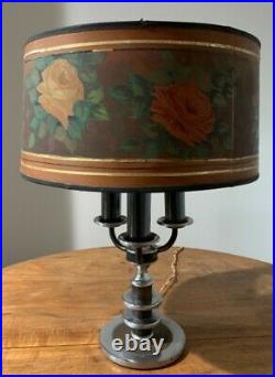 Vintage Art Deco Machine Age Lamp atomic chrome MCM for parts or repair