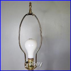 Vintage Art Deco Nouveau Faux Key Brass Gold Lamp Glass VTG
