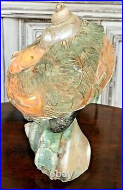 Vintage Art Deco Nouveau Nautilus Seashell Sea Shell Figural Lamp